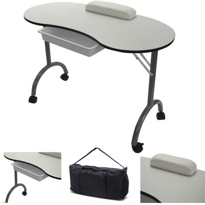 Raygar - Manicure Table Beauty Desk Foldable and Portable - White Raygar - Manicure Table Beauty Desk Foldable and Portable - White