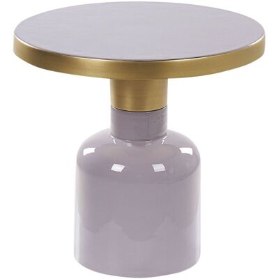 Beliani Purple Metal Side Table - Modern Oval Coffee End Console Beliani Purple Metal Side Table - Modern Oval Coffee End Console
