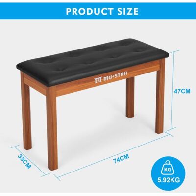 COSVALVE MUSTAR Piano Bench Piano Stool with Storage,74cm Large Seat Solid Wooden Keyboard Bench,Soft Faux Leather Padded Seat for Vanity, Living COSVALVE MUSTAR Piano Bench Piano Stool with Storage,74cm Large Seat Solid Wooden Keyboard Bench,Soft Faux Leather Padded Seat for Vanity, Living