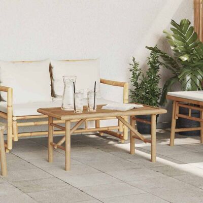 vidaXL Natural Bamboo Coffee Table - Rectangular Minimalist Design vidaXL Natural Bamboo Coffee Table - Rectangular Minimalist Design