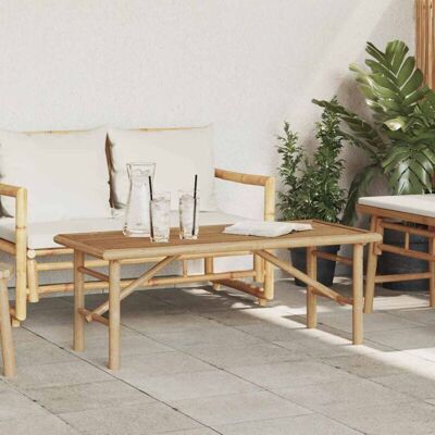 vidaXL Bamboo Coffee Table - Rectangular, Yellow-Brown - Coffee Table vidaXL Bamboo Coffee Table - Rectangular, Yellow-Brown - Coffee Table