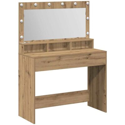 vidaXL Artisan Eiche Holzwerkstoff 100 x 41 x 135 cm Spiegel Brown - Dressing Table vidaXL Artisan Eiche Holzwerkstoff 100 x 41 x 135 cm Spiegel Brown - Dressing Table