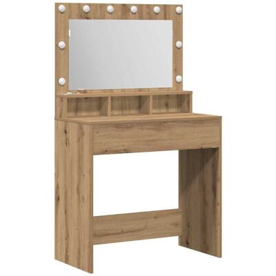 vidaXL Artisan Eiche Holzwerkstoff 79 x 41 x 135 cm Frisiertisch Beige - vanity table vidaXL Artisan Eiche Holzwerkstoff 79 x 41 x 135 cm Frisiertisch Beige - vanity table