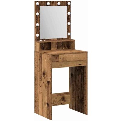 vidaXL Rustic Wooden and Glass 50x41x135cm Cosmetic Table - Cosmetictable vidaXL Rustic Wooden and Glass 50x41x135cm Cosmetic Table - Cosmetictable