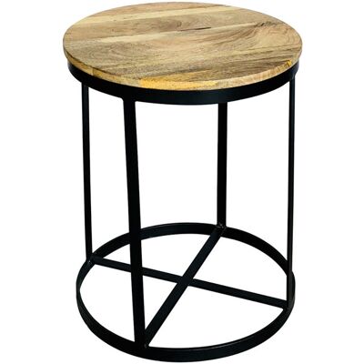 Ravi Top Large Round Stool Plain - Mango Wood - L47 x W47 x H60 cm - PP Sawn Finish Ravi Top Large Round Stool Plain - Mango Wood - L47 x W47 x H60 cm - PP Sawn Finish