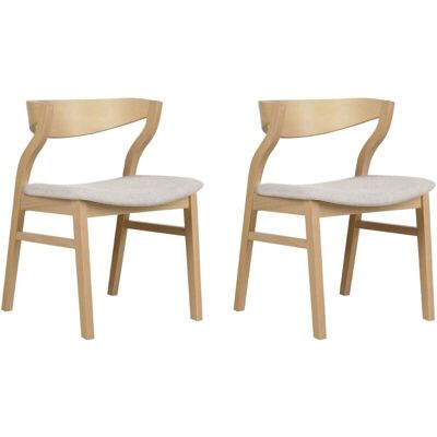 Beliani Set of 2 Beige MAROA Dining Chairs - Dining Chairs Beliani Set of 2 Beige MAROA Dining Chairs - Dining Chairs