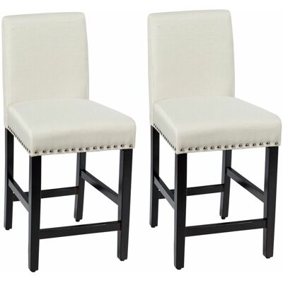 Costway - Set of 2 Bar Stools Counter Height Chair Upholstered w/ Low Backrest Wide Seat Costway - Set of 2 Bar Stools Counter Height Chair Upholstered w/ Low Backrest Wide Seat