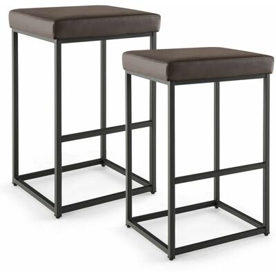 Costway - Set of 2 Bar Stools Dining Counter Height Chair Modern Upholstered Pub Stools Costway - Set of 2 Bar Stools Dining Counter Height Chair Modern Upholstered Pub Stools