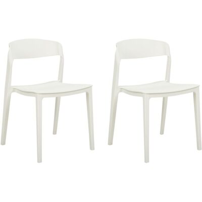 Beliani White Stackable Dining Chairs - Dining Chairs Beliani White Stackable Dining Chairs - Dining Chairs