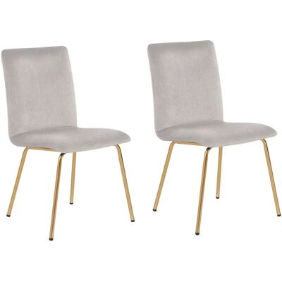 Beliani Set of 2 Dining Chairs Grey Velvet - Dining Chairs Beliani Set of 2 Dining Chairs Grey Velvet - Dining Chairs