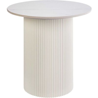 Beliani Leona Modern Round Sintered Stone Side Table - Side Table Beliani Leona Modern Round Sintered Stone Side Table - Side Table