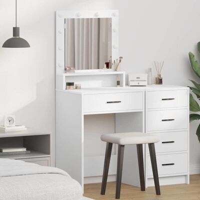 Vidaxl White LED Light Makeup Dressing Table - Dressing Table Vidaxl White LED Light Makeup Dressing Table - Dressing Table