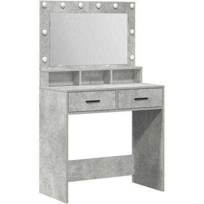 vidaXL Concrete Grey Vanity Table with Mirror - Makeup & Storage vidaXL Concrete Grey Vanity Table with Mirror - Makeup & Storage