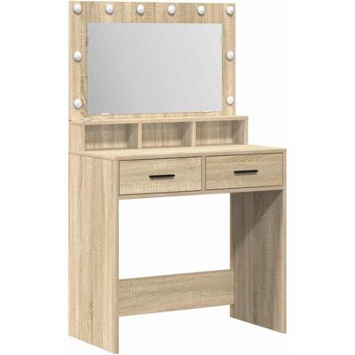 Vidaxl Sonoma Oak LED Light Dressing Table - Dressing Table Vidaxl Sonoma Oak LED Light Dressing Table - Dressing Table