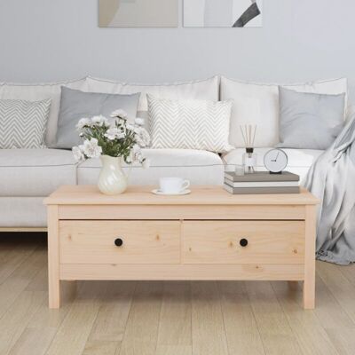 vidaXL Solid Wood Pine Coffee Table - Rustic Accent Indoor Furniture vidaXL Solid Wood Pine Coffee Table - Rustic Accent Indoor Furniture