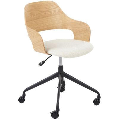 Beliani Novato Office Chair - Swivel, Adjustable, Fabric, Beechwood, Light Wood Beliani Novato Office Chair - Swivel, Adjustable, Fabric, Beechwood, Light Wood