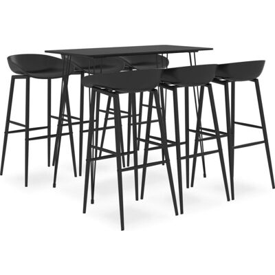 7 Piece Bar Set Black Vidaxl 7 Piece Bar Set Black Vidaxl