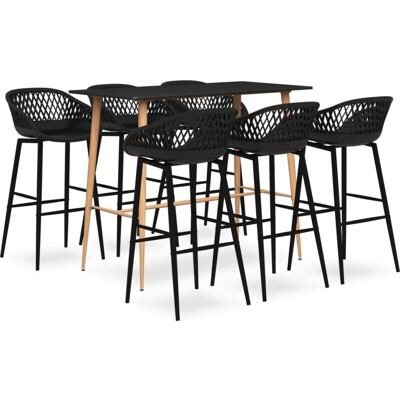 7 Piece Bar Set Black Vidaxl 7 Piece Bar Set Black Vidaxl