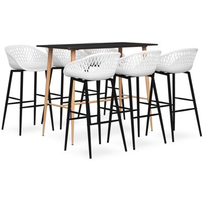 7 Piece Bar Set Black and White Vidaxl 7 Piece Bar Set Black and White Vidaxl