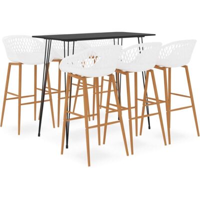 7 Piece Bar Set Black and White Vidaxl 7 Piece Bar Set Black and White Vidaxl