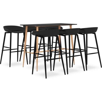 7 Piece Bar Set Black vidaXL 7 Piece Bar Set Black vidaXL