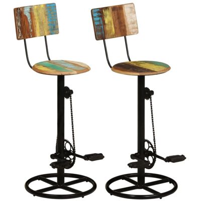 vidaXL Bar Stools 2 pcs Solid Wood Reclaimed vidaXL Bar Stools 2 pcs Solid Wood Reclaimed
