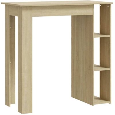 vidaXL Sonoma Oak Bar Table with Shelf - Space-saving Design vidaXL Sonoma Oak Bar Table with Shelf - Space-saving Design
