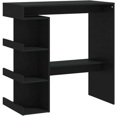 Bar Table with Storage Rack Black 100x50x101.5 cm Engineered Wood Vidaxl Bar Table with Storage Rack Black 100x50x101.5 cm Engineered Wood Vidaxl