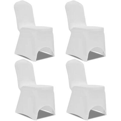 vidaXL White Stretch Chair Cover Set - Wedding & Event Decor vidaXL White Stretch Chair Cover Set - Wedding & Event Decor