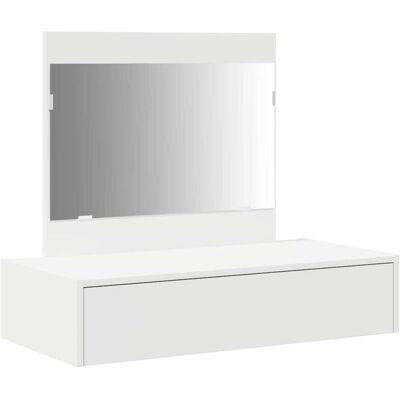 vidaXL White MDF 83 x 40 x 70 cm Mirror Dressing Table - Mirror vidaXL White MDF 83 x 40 x 70 cm Mirror Dressing Table - Mirror
