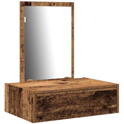 vidaXL Wooden Rustic Cosmetique Table - 60x40 cm - Brown - Cosmetic Table vidaXL Wooden Rustic Cosmetique Table - 60x40 cm - Brown - Cosmetic Table