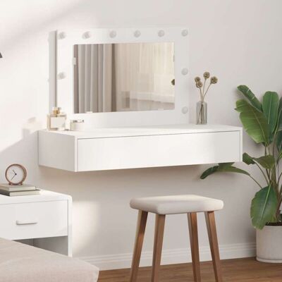 vidaXL White MDF 100 x 40 x 70 cm Rectangular Makeup Desk - Dressing Table vidaXL White MDF 100 x 40 x 70 cm Rectangular Makeup Desk - Dressing Table