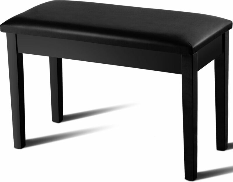 COSTWAY 2-in-1 PU Leather Piano Bench Double Duet Seat W/Padded Cushion Music Storage