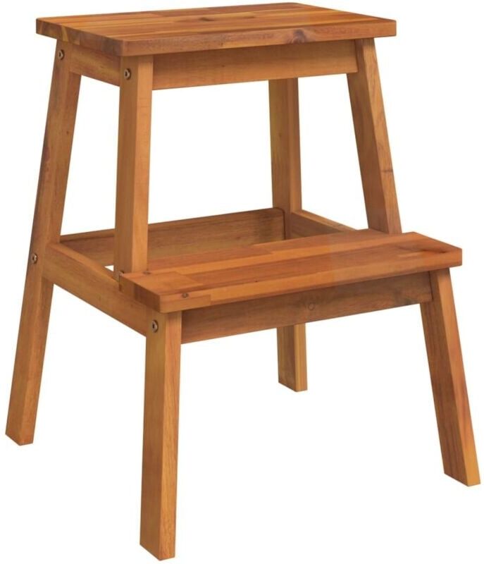 2 Step Stool 40x38x50 cm Solid Wood Acacia Vidaxl