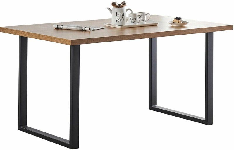 Ainpecca - 150C mdf oak Wooden Dining Table Modern Kitchen Home Office UK(only table,no chair)