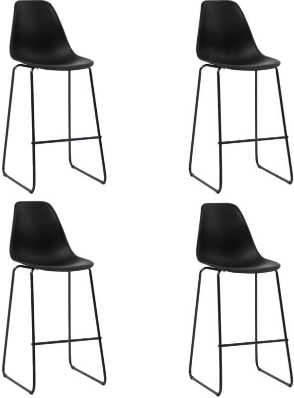 Bonnevie - Bar Chairs 4 pcs,Barstool,Counter chair Black Plastic VSVS39286