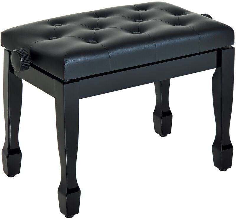 Homcom - Faux Leather Piano Stool Height Adjustable Seat Keyboard Bench Black