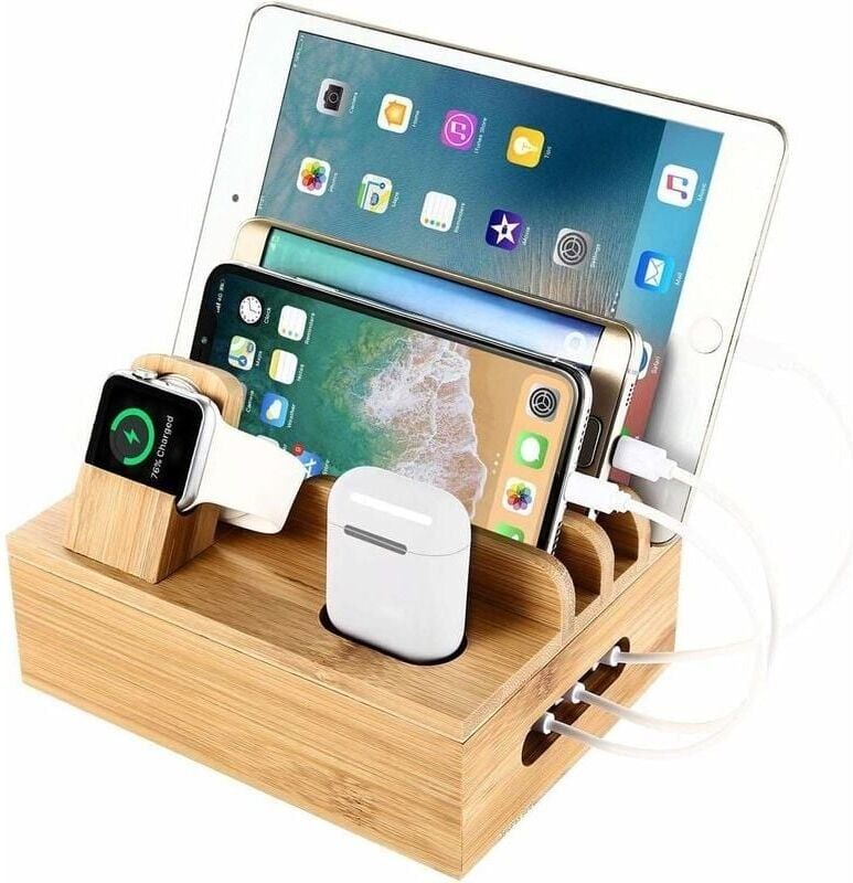 Mumu - Tigrezy Charging Station with Desk Stand and Charging Station for Multiple Devices, Docking Station, Charging Stand for Cell Phone/Tablet