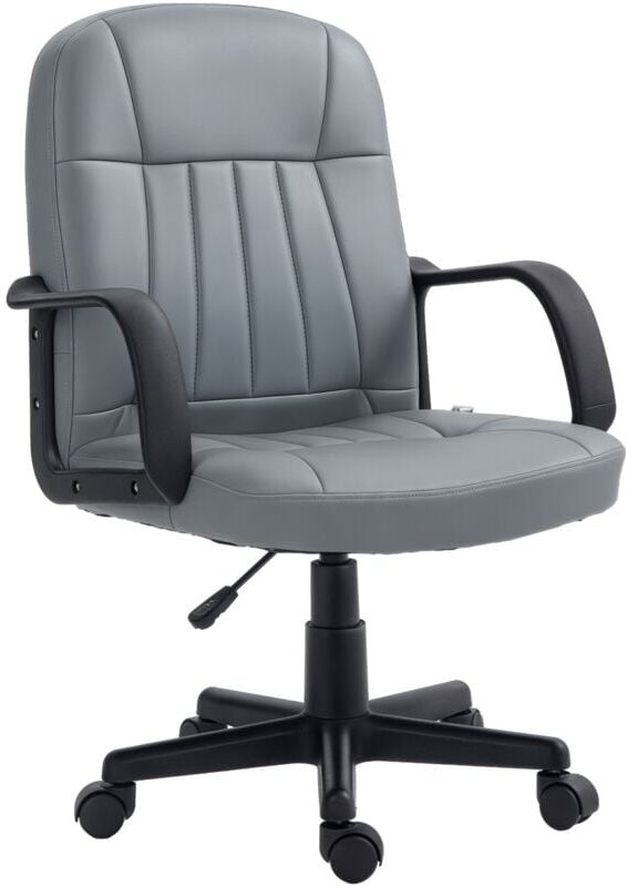 Vinsetto - homcom Swivel Executive Chair pu Leather Computer Desk Chair Office Furniture Grey