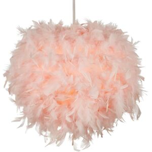 Litecraft - Glow Light Shade 40cm Easy Fit Feather Ball Lampshade - Pink