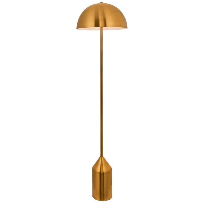 Lighting Nova - Floor Lamp Antique Brass Plate & Gloss White 1 Light IP20 - E27 - Endon