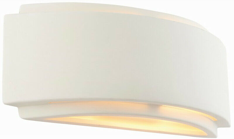 Lighting Gianna - Wall Lamp Unglazed Ceramic & Gloss White Paint 1 Light Dimmable IP20 - E14 - Endon