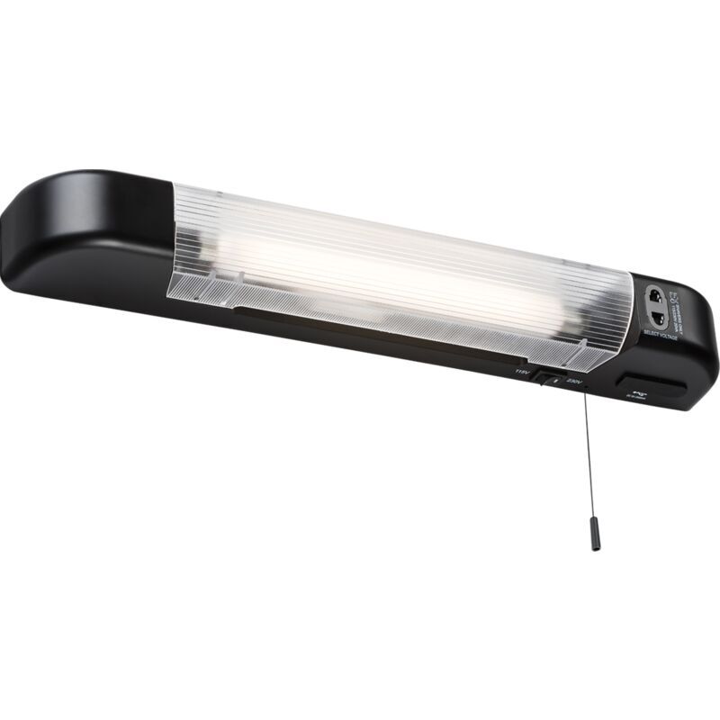 Knightsbridge - led Shaver Light with Dual usb Charger - Matt Black 230V IP20 6W