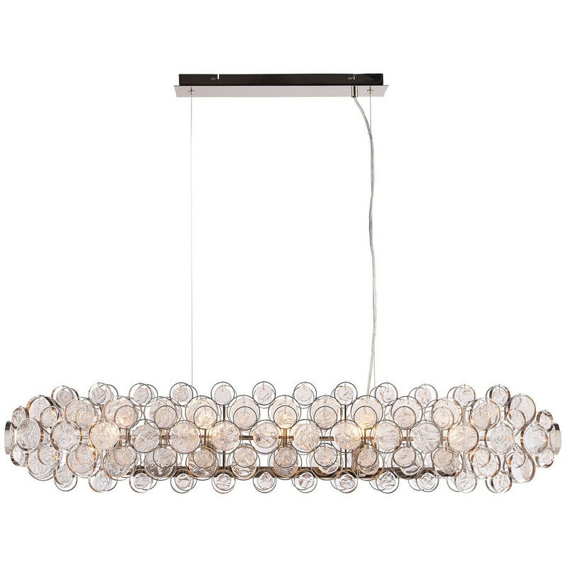 Lighting Marella - Pendant Bright Nickel Plate & Clear Glass 8 Light Dimmable IP20 - E14 - Endon