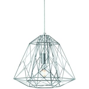 Searchlight - Geometric Cage - 1 Light Wire Ceiling Pendant Chrome, E27