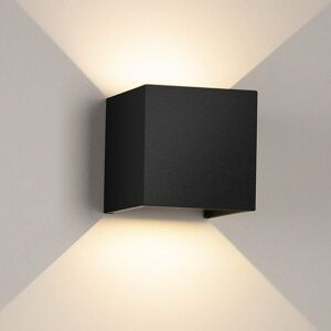 WOTTES LED Wall Light Rotatable Wall Sconce Metal Indoor Wall Lamp Warm White Light 12W Black