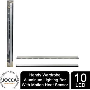 S Handy Wardrobe Aluminum Lighting Bar With Motion Heat Sensor, 10 LED's - Jocca