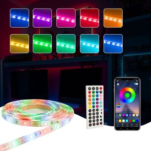 Valuelights - 2x 5M Flexible led Strip Lights Bluetooth Music App Control Colour Changing Tape Bedroom Decor Under Cabinet Light