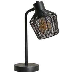 VALUELIGHTS Industrial Desk Table Lamp Caged Shade Angled Light - Black - No Bulb