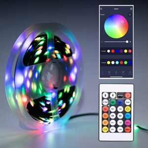 SHATCHI 10M rgb+w led Strip Rope Light Battery, usb Operated - Remote and App Controlled Functions